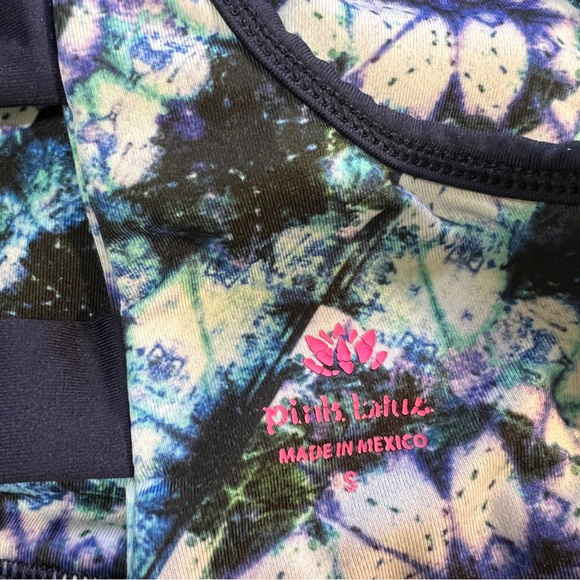 Pink Lotus Tie-Dye Racerback Sports Bra - Size Small - Picture 3 of 5